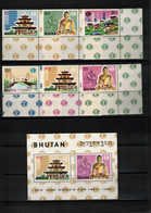 Bhutan 1964 World's Fair New York Perforated Set + Block Postfrisch / MNH - Autres & Non Classés