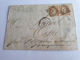 1852-1860 Napoléon Non Dentelé 10 C Oblitéré Sur Lettre Tête-Bêche - Non Classés