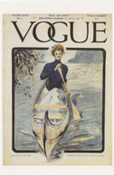 1908 Lady In Edwardian Canoe Rowing Boat Magazine Postcard - Fashion