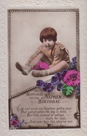 Gender Dysphoria Cross Dressing Nephew Antique Real Photo Birthday Postcard - Non Classés