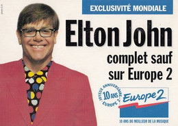 Elton John On Europe French Radio Advertising Postcard - Non Classés