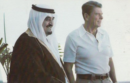 Ronald Reagan American President & Arab Saudi Arabia Crown Prince Fahd Postcard - Non Classés
