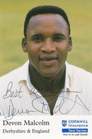 Devon Malcolm Derbyshire England Cricket Club Team Player Hand Signed Photo - Críquet