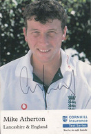 Mike Atherton Hand Signed Cornhill Cricket Test Series Photo Card - Cricket