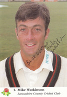 Mike Watkinson Lancashire Cricket Club Team Player Hand Signed Photo - Cricket