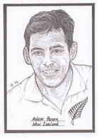 Adam Parore New Zealand Cricket Artist Drawing Limited Edn Of 500 Postcard - Críquet