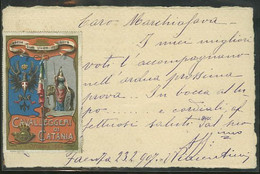 Italie Italia Carte Postale 1907 Vignette Militari Reggimenti Cavalleggeri Catania Cinderella Italy Military Postcard - Propagande De Guerre