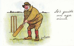 Lance Thackeray Its Quite An Age Since 1970s Cricket Comic Humour Postcard - Cricket