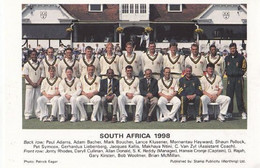 South Africa African Cricket Team Tour 1998 Players Postcard - Cricket