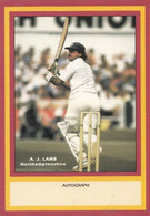 AJ Lamb Northamptonshire Limited Edition Vintage Cricket Trading Photo Card - Críquet