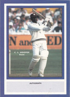 CL Hooper Kent RARE Limited Edition Vintage Cricket Trading Photo Card - Cricket