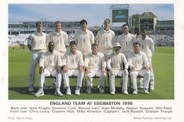 England Team At Edgbaston 1996 International Cricket Postcard - Críquet