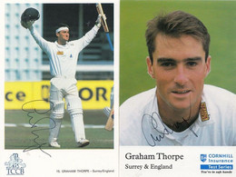 Graham Thorpe 2x Hand Signed Cornhill Insurance Surrey Cricket Card Photo S - Críquet