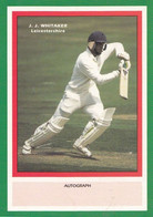 JJ Whitaker Leicestershire Limited Edition Vintage Cricket Trading Photo Card - Cricket