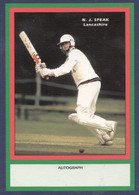 NJ Speak Lancashire RARE Limited Edition Vintage Cricket Trading Photo Card - Cricket