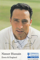 Nasser Hussain Essex Cricket Club Cornhill Insurance Hand Signed Card Photo - Críquet