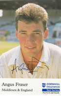 Angus Fraser Middlesex Cricket Cornhill TWO 2x Hand Signed Autograph Photo S - Críquet