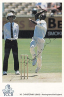 Chris Christopher Lewis Surrey Cricket Team TCCB Hand Signed Card Photo - Críquet