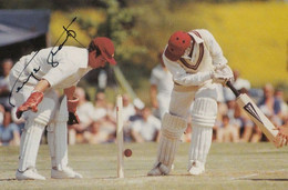 George Sharp Northampton Cricketer Cricket Hand NOT OUT 1980 Signed Card Photo - Cricket