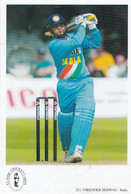 Virender Sehwag India International Team Cricketer Cricket Postcard - Críquet