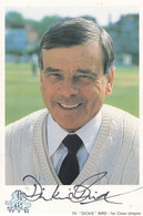 Dickie Bird Umpire England Classic Cricket Club Card Hand Signed Photo - Críquet