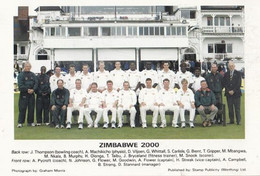 Zimbabwe 2000 G A Flower T Taibu H Streak International Team Cricket Postcard - Cricket