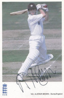 Alistair Brown Surrey England Classic Cricket Club Card Hand Signed Photo - Cricket