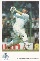 Neil Fairbrother Lancashire Cricket Postcard Hand Signed Photo Card Postcard - Cricket