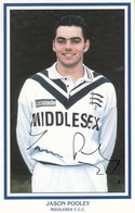 Jason Pooley Middlesex Cricket Club Hand Signed Card Photo Postcard - Cricket