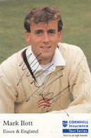 Mark Ilott Essex Club Cricket Hand Signed Card Photo Cornhill Card - Cricket