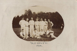 Swansea Ilfracombe Cricket Old Boys 1914 WW1 War RPC Postcard - Cricket