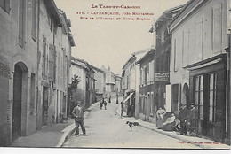 CPA - (82) - Lafrançaise  Près Montauban - Rue De L' Hôpital Et Hôtel Roques ( Animée Cachet Hôpital Au Dos Labouche - Lafrancaise