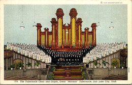 Utah Salt Lake City Mormon Temple The Tabernacle Choir And Organ Curteich - Salt Lake City