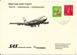 Japan First Flight SAS B 747 Tokyo - Anchorage - Copenhagen 1-5-1974 - Corréo Aéreo
