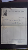 FACTURE Illustrée HOTEL METROPOLE VENEZIA Datée Au Verso 1954 - Italia