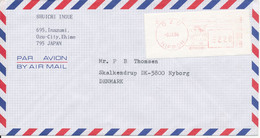 Japan Air Mail Cover With Meter Cancel Ozu 9-11-1990 Sent To Denmark - Corréo Aéreo