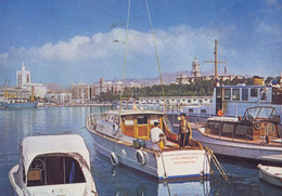 Fishing Boats At Malaga Harbour Spanish 1980s Postcard - Pêche