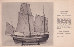 Yorkshire Lugger Old Fishing Herring Ship Postcard - Pêche