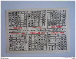 Kalender Calendrier 1963 Reclame Laboratoires S.M.B. Brussel Form 12 X 8.5 Cm - Petit Format : 1961-70