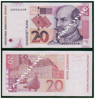 CROATIA  20 Kuna 2001 UNC - JOSIP JELACIC,VUKOVAR - Croatia