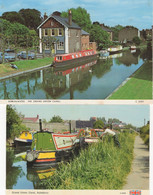 Grand Union Canal Aylesbury Narrow Boats 1970s 2x Postcard - Buckinghamshire