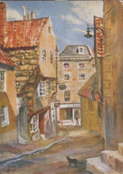 Berthelot Street St Ives St Peter Port Guernsey Oilette Oil Painting Postcard - Otros & Sin Clasificación