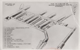 German Underground Hospital Map Guernsey Chemist  Mortuary Cinema Postcard - Altri & Non Classificati