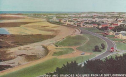 Guernsey Cobo & The Grandes Rocques From Le Guet Aerial Postcard - Andere & Zonder Classificatie