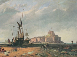 Ship At Elizabeth Castle Jersey In 1860 Painting Postcard - Otros & Sin Clasificación