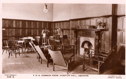 Overton Hall Derby Youth Hostel YHA Common Room Ashover RPC Postcard - Derbyshire