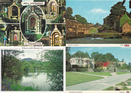 Tissington Well Hall Tittesworth Reservoir 4x Derby Postcard S - Derbyshire