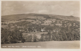 Hope & Win Hill Derby Real Photo Aerial Postcard - Derbyshire