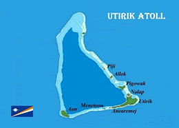 Marshall Islands Utirik Atoll Map New Postcard * Carte Geographique * Landkarte - Marshall Islands