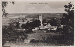 Widecombe In The Moor Church Farmland Landscape View Vintage Real Photo Postcard - Dartmoor